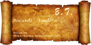 Boczkó Tamás névjegykártya